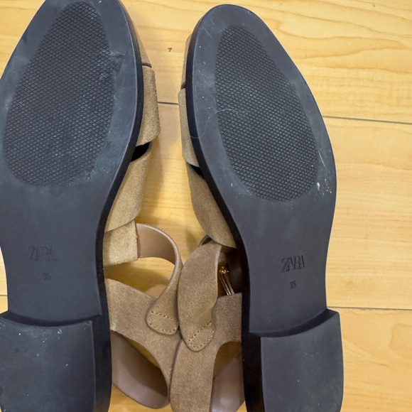 Zara SUEDE CAGE SANDALS size 5 - Picture 3 of 4